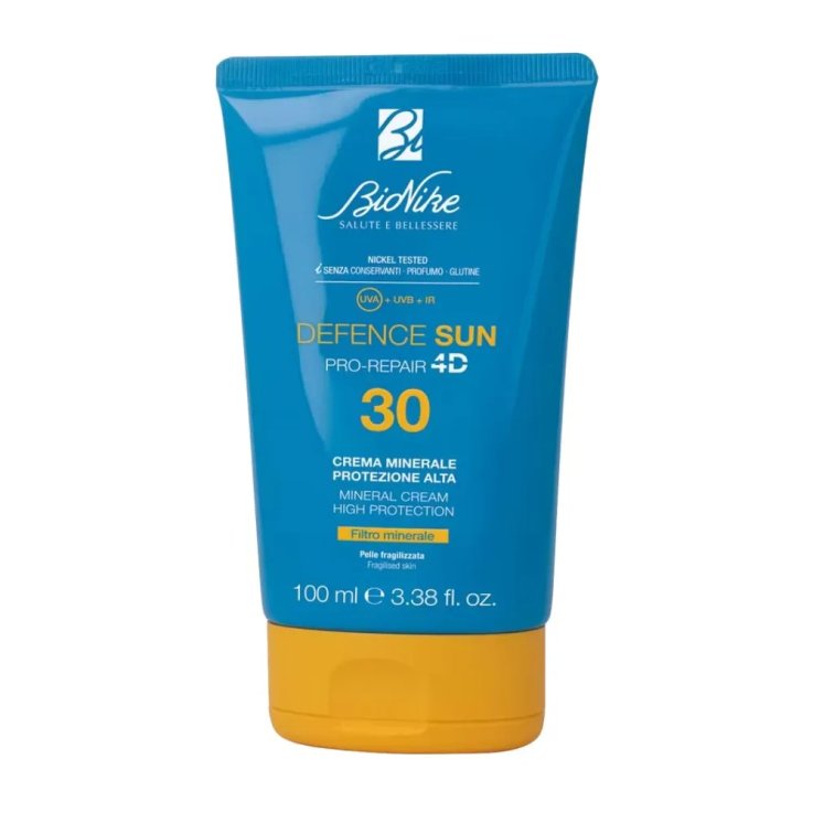 BIONIKE DEFENCE SUN CREMA MINERALE SPF30 PROTEZIONE ALTA PER PELLE FRAGILIZZATA E SENSIBILE VISO E CORPO 100 ML