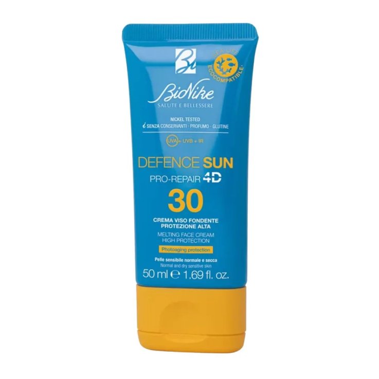 BIONNIKE DEFENCE SUN CREMA VISO FONDENTE SPF30 PROTEZIONE ALTA PER PELLE SENSIBILE NORMALE E SECCA 50 ML