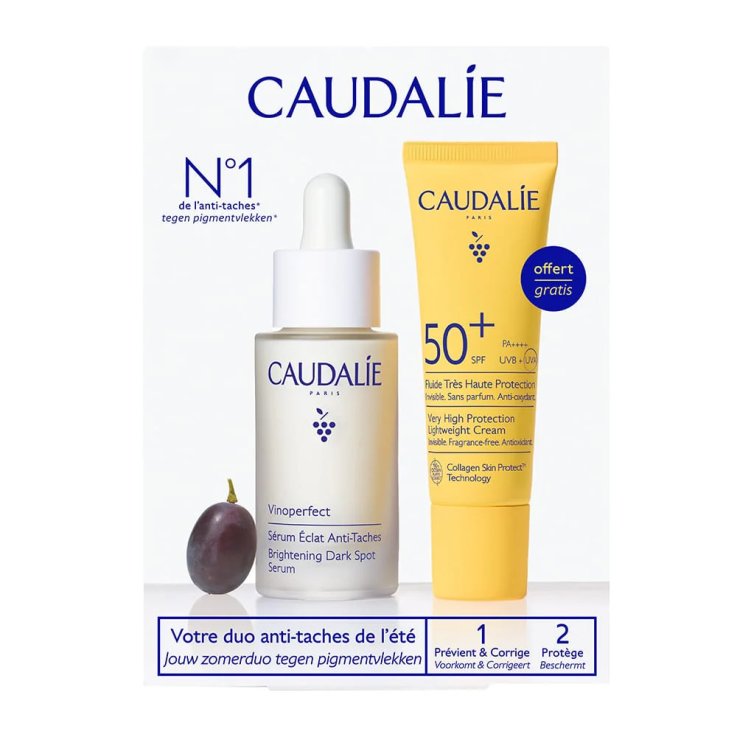 CAUDALIE VINOPERFECT DUO SOLARE ANTI-MACCHIE SIERO ILLUMINANTE 30 ML + FLUIDO SPF50+ 20 ML