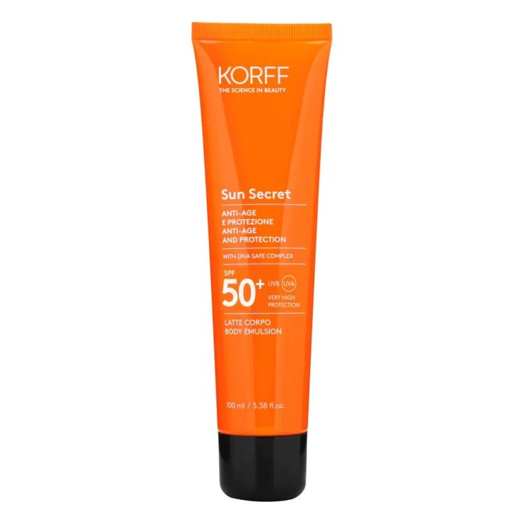 KORFF SUN SECRET FLUIDO SOLARE CORPO ANTI-ET&Agrave; SPF50+ PROTEZIONE MOLTO ALTA E ANTI-FOTOINVECCHIAMENTO 100 ML