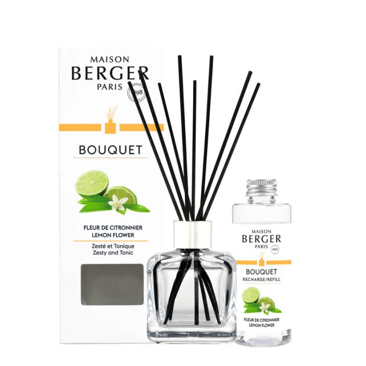 MAISON BERGER BOUQUET CUBE CON BASTONCINI - FLEUR DE CITRONNIER 100 ML