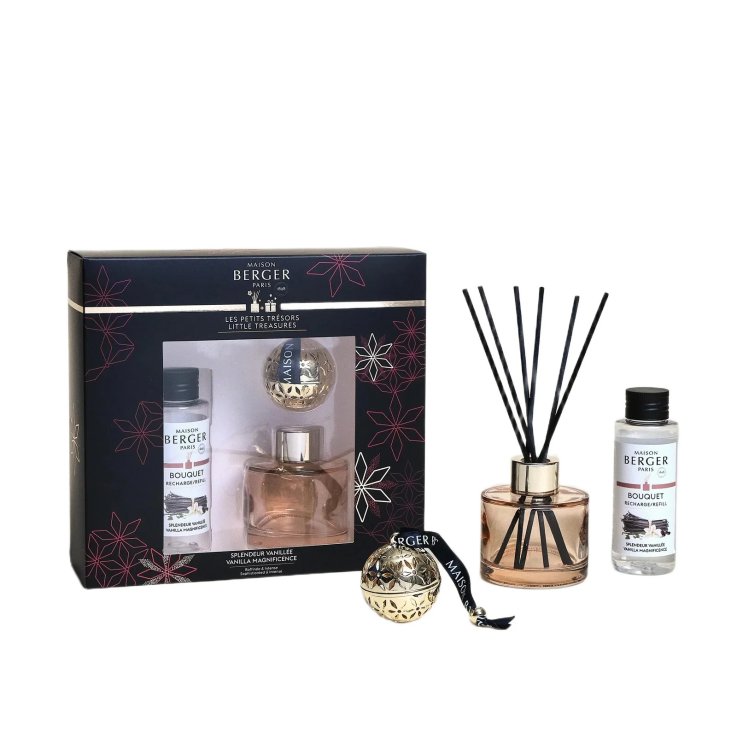 MAISON BERGER BOUQUET PARFUM&Eacute; POMELIS &ndash; BOX PICCOLI TESORI MINI BOUQUET + CERAMICA SPLENDEUR VANILL&Eacute;E