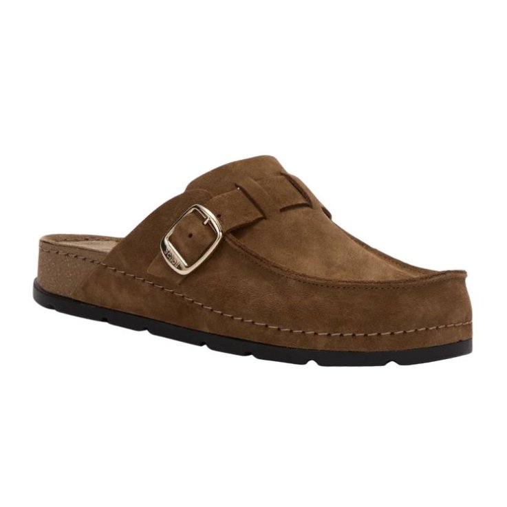 SCHOLL MOCASSINO BORA SUEDE TABACCO N.38