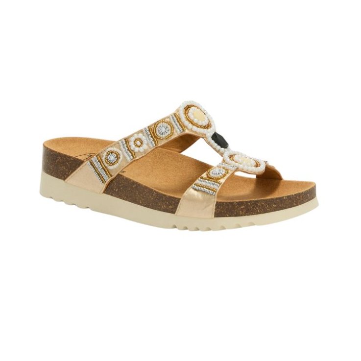 SCHOLL Sandali New Bogot&agrave; Wedge Oro Chiaro N.36
