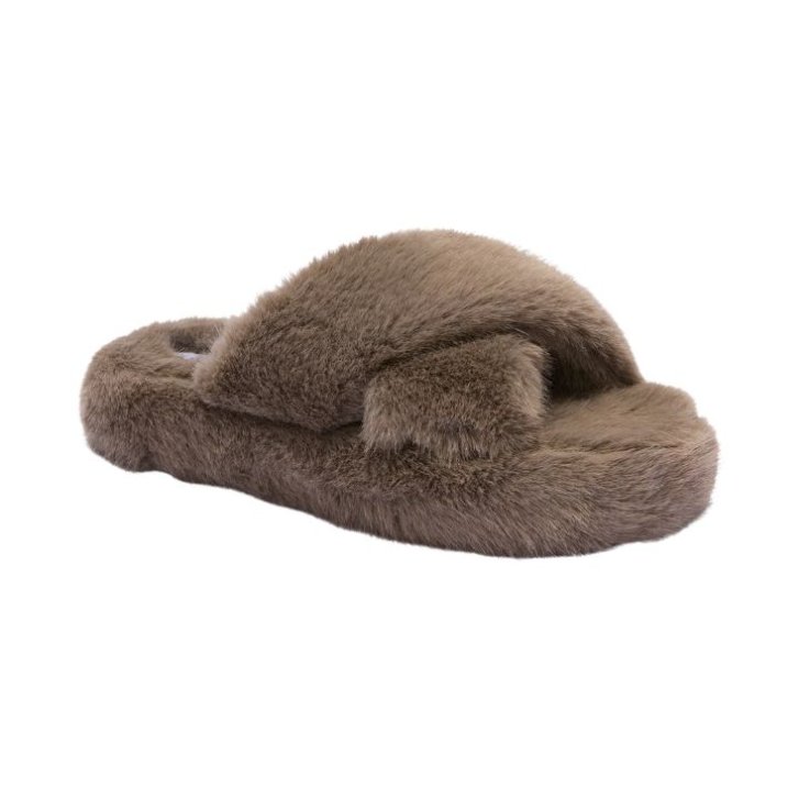 Scholl Fluffy Cross Ash Grey &ndash; Pantofola Donna Memory Cushion 36-37