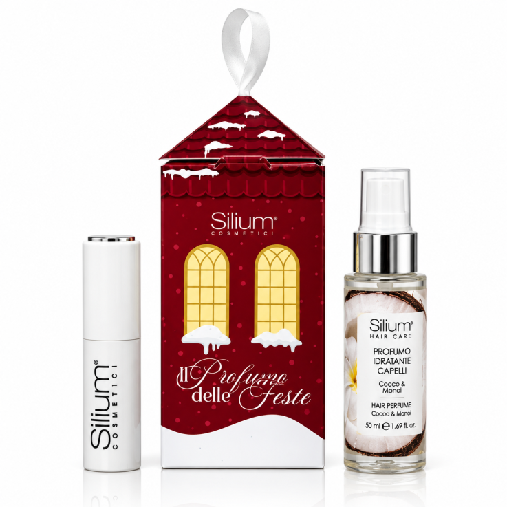 Silium Cofanetto Natale Il Profumo delle Feste Cocco & Monoi &ndash; Profumo Capelli 50 ml + Vaporizzatore Ricaricabile 8 ml