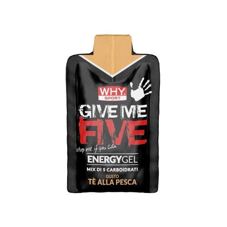 Why Sport Give Me Five Te' Alla Pesca Gel Energetico con 5 Fonti di Carboidrati e Sodio 50 ml