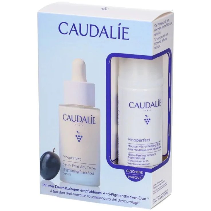 Caudalie Vinoperfect Cofanetto Siero Illuminante Anti-Macchie 30 ml + Mousse Micro-Peeling 50 ml in Omaggio