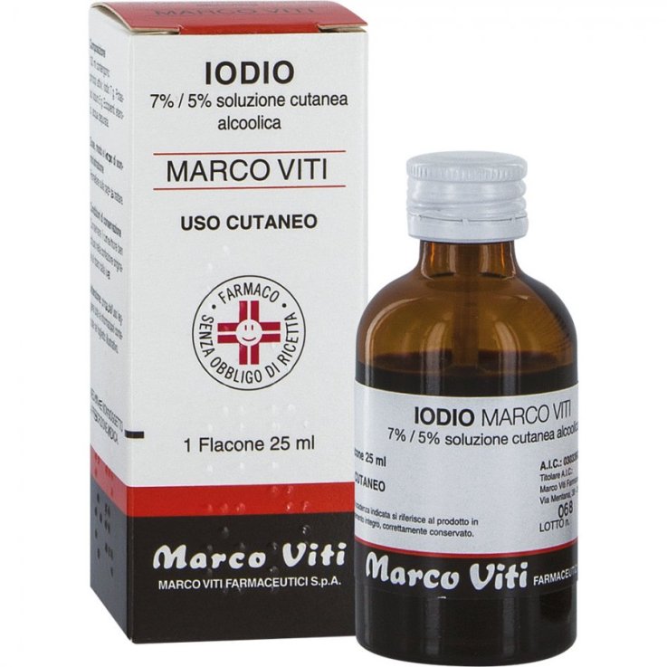 Iodio Soluzione Alcolica 7% + 5% Soluzione Cutanea 25 ml | Disinfettante Cutaneo