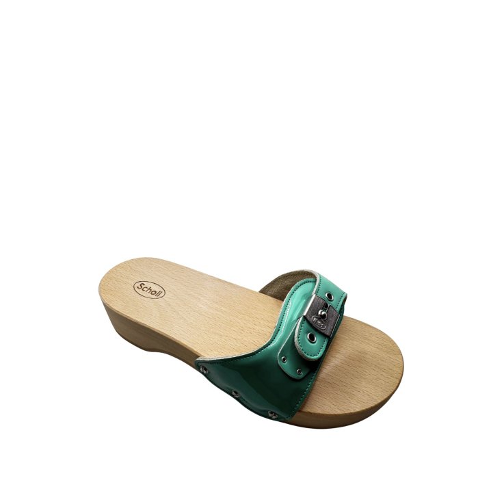 Pescura Heel donna Zoccoli Anatomici in Pelle Verde Smeraldo N.37