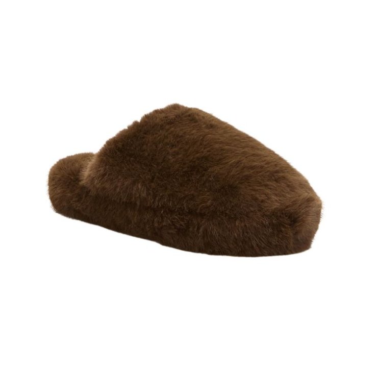 Scholl Fluffy Mule Brown &ndash; Pantofola Donna in Ecopelliccia con Memory Cushion 38/39