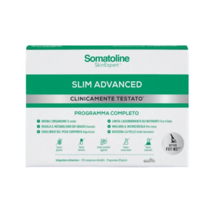 Somatoline Slim Advanced 120 Compresse | Integratore per il Controllo del Peso con Morosil&reg;, Collagene e Acido Ialuronico