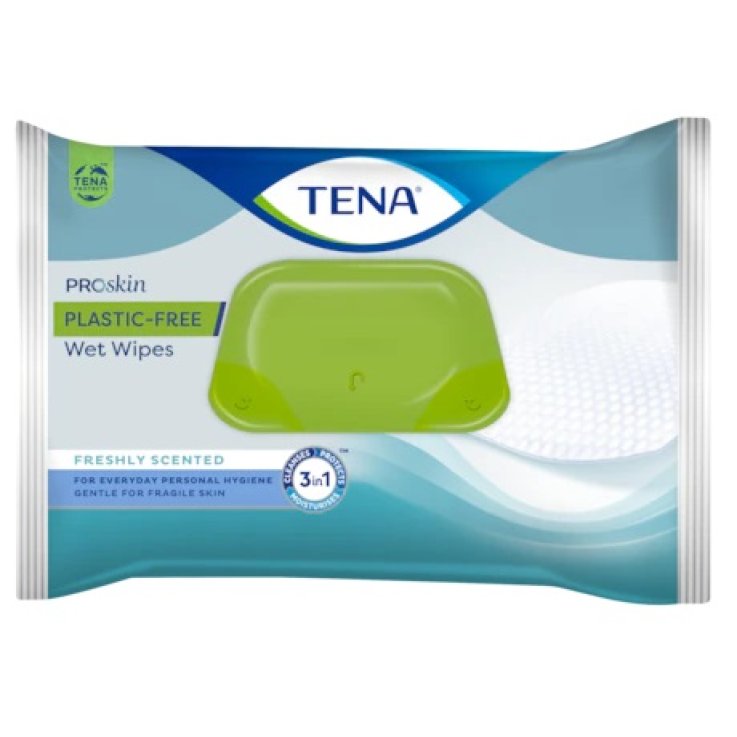 TENA WET WIPES PLASTIC FREE SALVIETTE UMIDIFICATE ADULTI PELLI FRAGILI 48 PEZZI