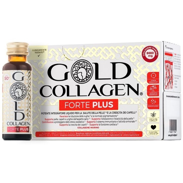 Gold Collagen Forte Plus Integratore Liquido Pelle Capelli e Unghie 10 Flaconcini da 50 ml