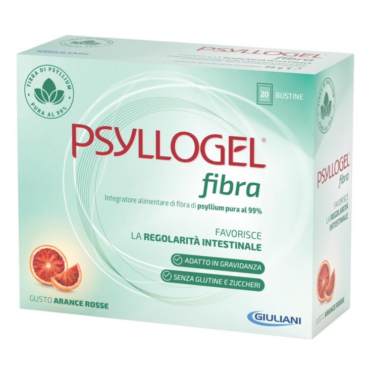 Nathura Psyllogel Fibra Arance Rosse 20 Bustine &ndash; Integratore per Regolarit&agrave; Intestinale e Benessere della Flora Batterica