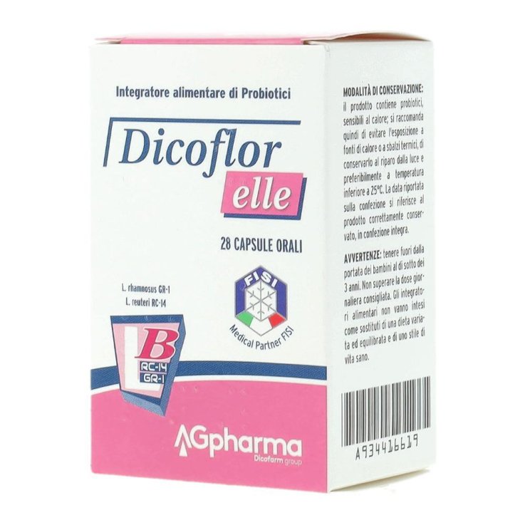 Dicoflor Elle Integratore Probiotico Donna per Flora Batterica Vaginale e Intestinale 28 Capsule