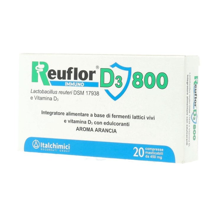Italchimici Reuflor D3 800 Integratore Fermenti Lattici e Vitamina D3 20 Compresse