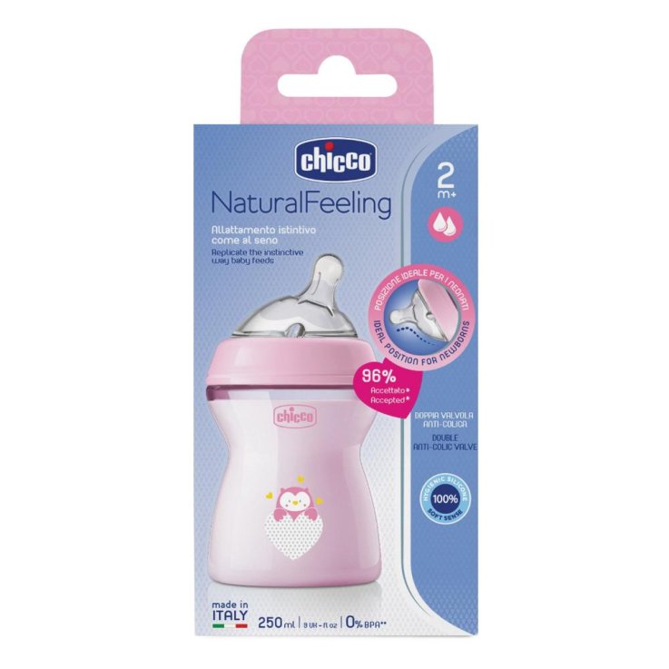 CHI BIB NAT FEEL 2M+ ROSA 250ML