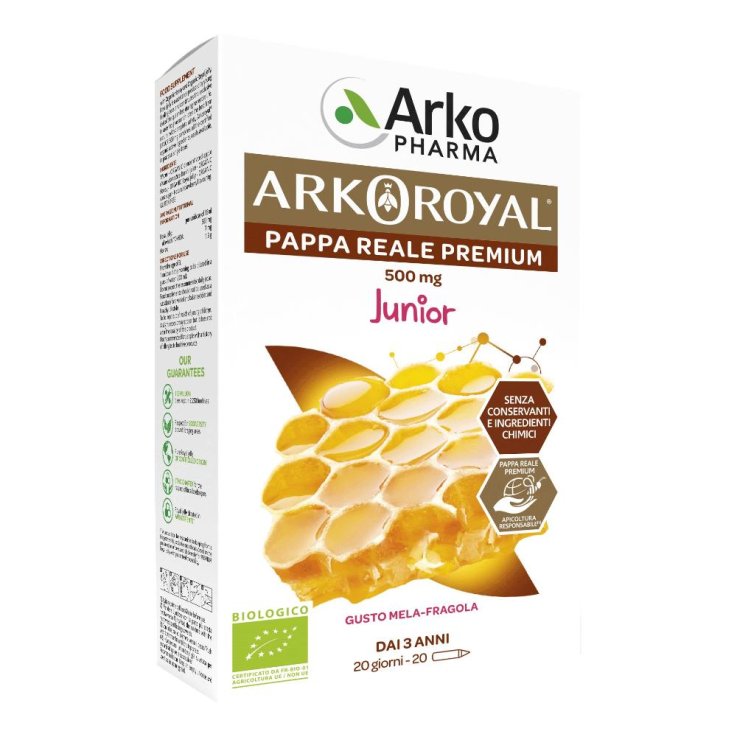 Arkopharma Arkoroyal Junior Pappa Reale Premium Integratore Bambini Difese Immunitarie 20 Flaconcini
