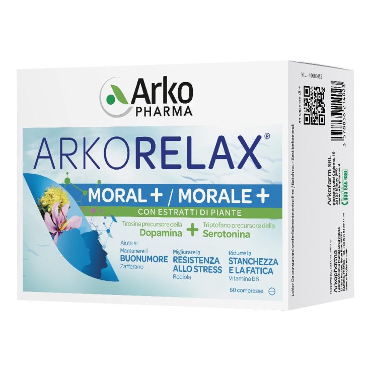 Arkopharma Arkorelax Moral+ Integratore Buon Umore e Stress con Zafferano e Rodiola 60 Compresse