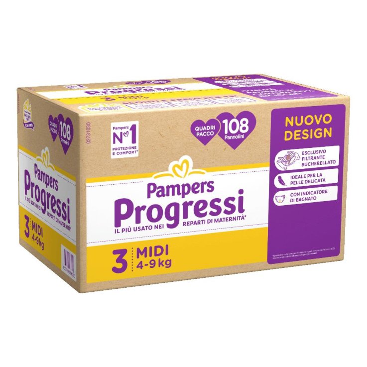 PAMPERS PROG.3 MIDI 4-9KG 108PZ(