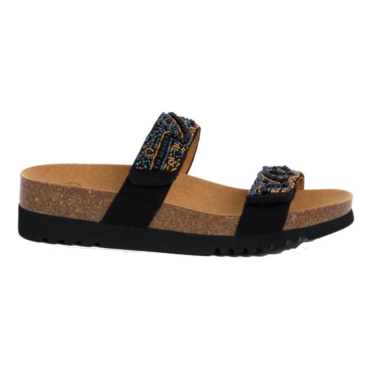 ZAFIRAH CANV+BEADS W BLK/GOL36