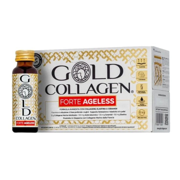 Gold Collagen Forte Ageless Integratore Benessere Pelle 10 Flaconi da 50 ml